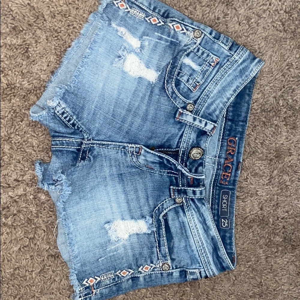 Grace in LA jean shorts